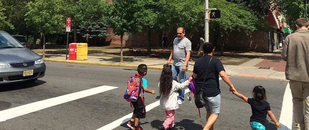 Photo: Family crossing.