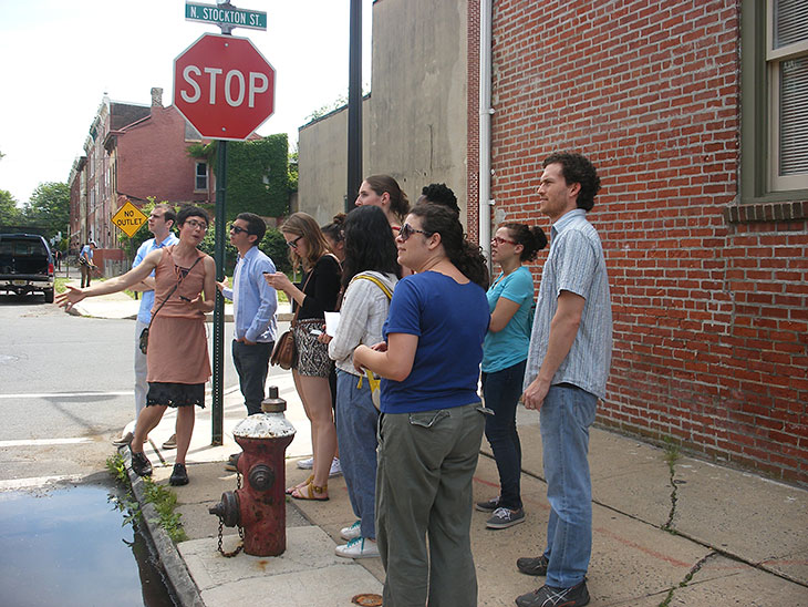 Students looking at properties on North Stockton Street in Trenton, NJ 